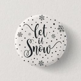Laat het kerstkalligrafie sneeuwen | Pin-Button Ronde Button 3,2 Cm