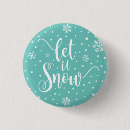Laat het kerstkalligrafie sneeuwen | Pin-Button Ronde Button 3,2 Cm