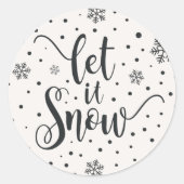 Laat het kerstkalligrafie sneeuwen | Stickerzegel Ronde Sticker (Voorkant)
