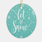 Laat het kerstkalligrafie sneeuwen | Versiering Keramisch Ornament (Links)