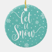 Laat het kerstkalligrafie sneeuwen | Versiering Keramisch Ornament (Achterkant)