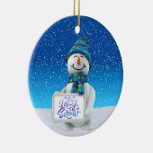 Laat het kerstkeramische versiering sneeuwen keramisch ornament (Rechts)