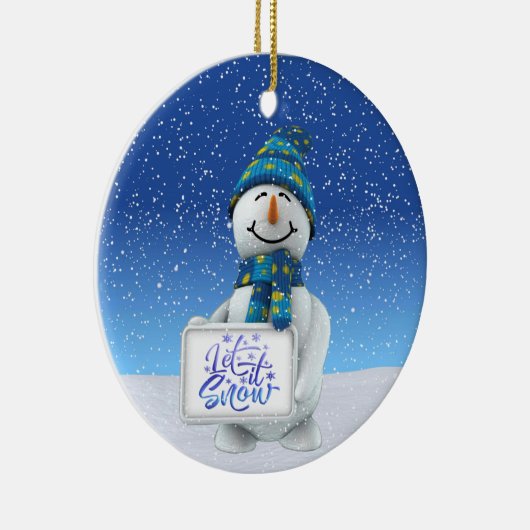 Laat het kerstkeramische versiering sneeuwen keramisch ornament (Rechts)