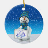 Laat het kerstkeramische versiering sneeuwen keramisch ornament (Voorkant)