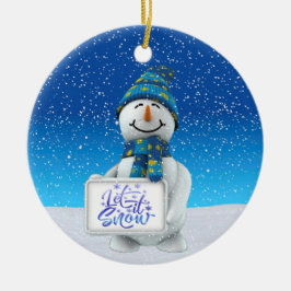 Laat het kerstkeramische versiering sneeuwen keramisch ornament