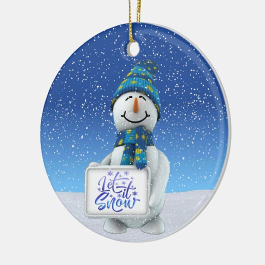Laat het kerstkeramische versiering sneeuwen keramisch ornament (Links)