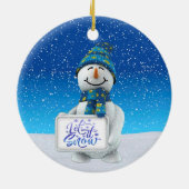 Laat het kerstkeramische versiering sneeuwen keramisch ornament (Achterkant)