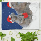 Laat het kerstkeukenhanddoek sneeuwen theedoek (Gevouwen)