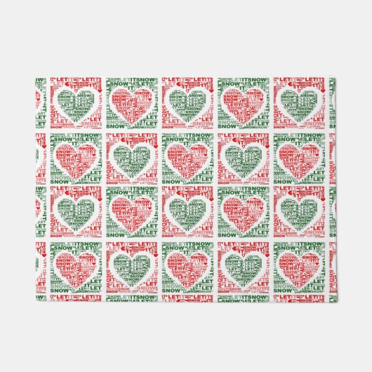 Laat het kerstrood sneeuwen. deurmat (Voorkant)