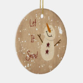 Laat het kerstversiering sneeuwen keramisch ornament (Rechts)