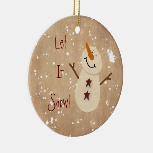 Laat het kerstversiering sneeuwen keramisch ornament (Rechts)