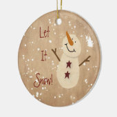 Laat het kerstversiering sneeuwen keramisch ornament (Links)