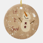 Laat het kerstversiering sneeuwen keramisch ornament (Achterkant)