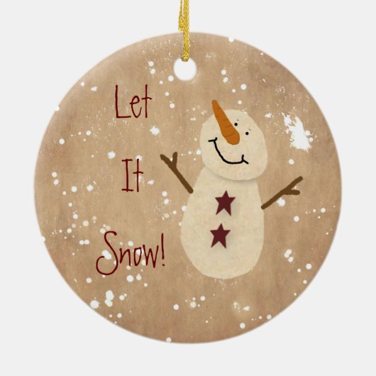 Laat het kerstversiering sneeuwen keramisch ornament (Achterkant)