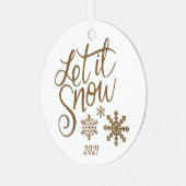Laat het kerstversiering sneeuwen metalen ornament (Voorkant links)