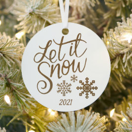 Laat het kerstversiering sneeuwen metalen ornament