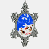 Laat het kerstversiering sneeuwen tin sneeuwvlok ornament (Links)