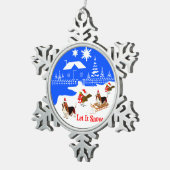 Laat het kerstversiering sneeuwen tin sneeuwvlok ornament (Rechts)