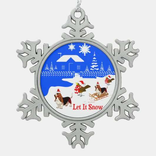 Laat het kerstversiering sneeuwen tin sneeuwvlok ornament (Voorkant)