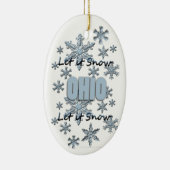 Laat het kerstversiering Snow Ohio Sneeuwen Keramisch Ornament (Rechts)