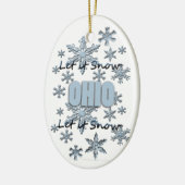 Laat het kerstversiering Snow Ohio Sneeuwen Keramisch Ornament (Links)