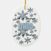 Laat het kerstversiering Snow Ohio Sneeuwen Keramisch Ornament (Voorkant)