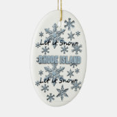 Laat het kerstversiering Snow Rhode Island Keramisch Ornament (Rechts)