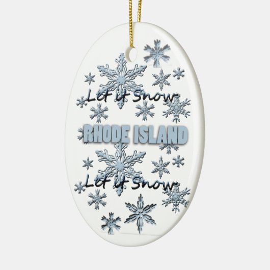Laat het kerstversiering Snow Rhode Island Keramisch Ornament (Links)
