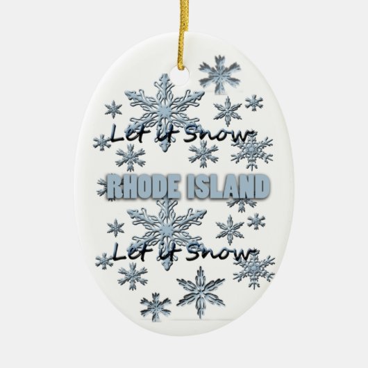 Laat het kerstversiering Snow Rhode Island Keramisch Ornament (Voorkant)