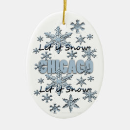 Laat het kerstversiering uit Chicago sneeuwen Keramisch Ornament