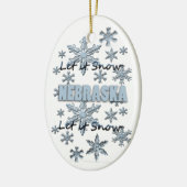 Laat het kerstversiering van Nebraska sneeuwen Keramisch Ornament (Links)