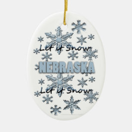 Laat het kerstversiering van Nebraska sneeuwen Keramisch Ornament