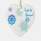 Laat het Kleurenkeuze achtergrond sneeuwen Keramisch Ornament (Rechts)