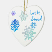 Laat het Kleurenkeuze achtergrond sneeuwen Keramisch Ornament (Links)