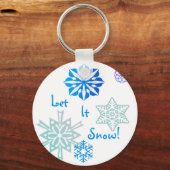 Laat het Kleurenkeuze achtergrond sneeuwen Sleutelhanger (Voorkant)
