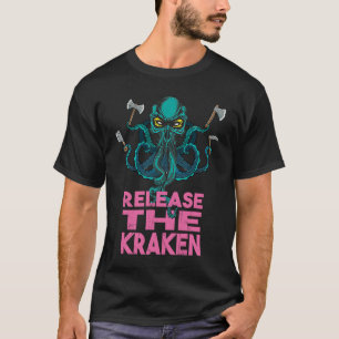 Laat het Kraken Tea Octopus Monster Tentacle los T-shirt