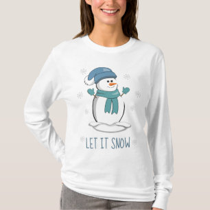 Laat het langwerpige Sleeve T-Shirt sneeuwen