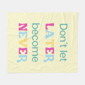 Laat het later nooit meer worden fleece deken (Voorkant (Horizontaal))
