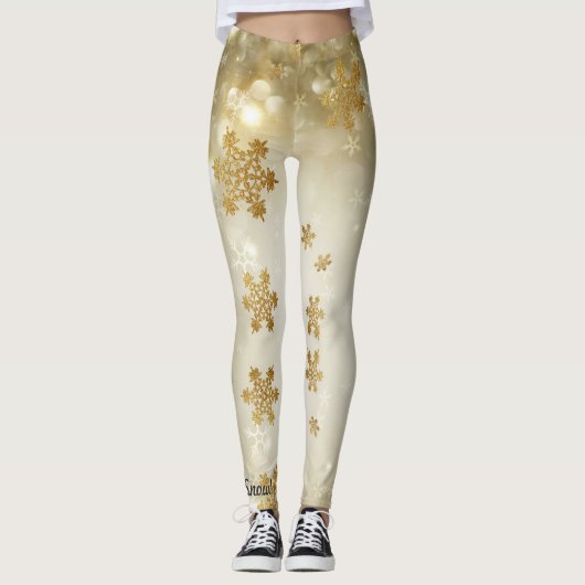 Laat het Leggings Sneeuwvlokken Douane Kute Pants  (Voorkant)