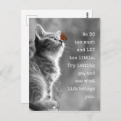 Laat het leven Motivatie citaat vrij Briefkaart (Voorkant / Achterkant)