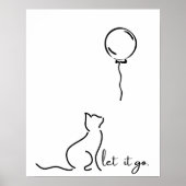 Laat het los - Elegante minimalistische kattenmuur Poster (Voorkant)