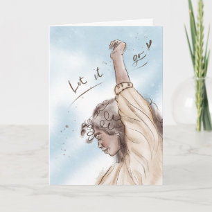 Laat het los iPad Hoesje Vrouw Blauwe Lucht Kaart