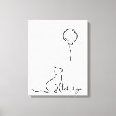 Laat het los - Minimalistische kunst van het katte Canvas Afdruk (Voorkant)