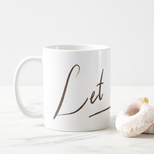 Laat het los mok | Witte kalligrafie (Met donut)