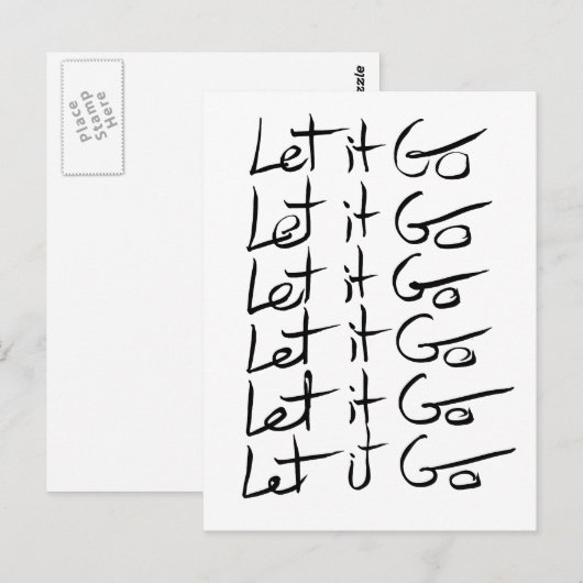 Laat het los! Motivatie kalligrafie Briefkaart (Voorkant / Achterkant)
