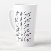 Laat het los! Motivatie kalligrafie Latte Mok (Linkerhoek)