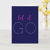 Laat het maar gaan | Moderne, blauwe, Paarse, geko Kaart (Gele Bloem)