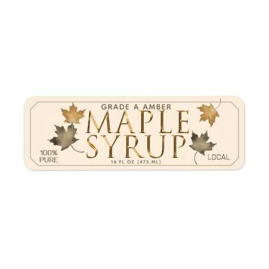 LAAT HET MAPELE SYRUP TERUGGEVEN ETIKET (Voorkant)