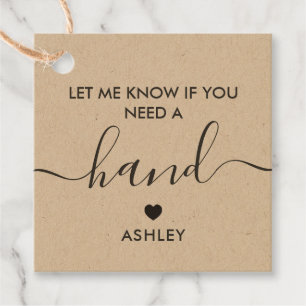 Laat het me weten als je een handgeschenk Label no