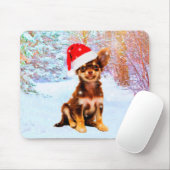 Laat het met Kerstmis feestdag doen Chihuahua Dog Muismat (Met muis)